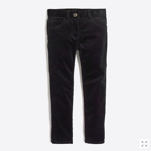 NWT J. Crew Factory Girls' Skinny Velvet Pant Black, sz 4